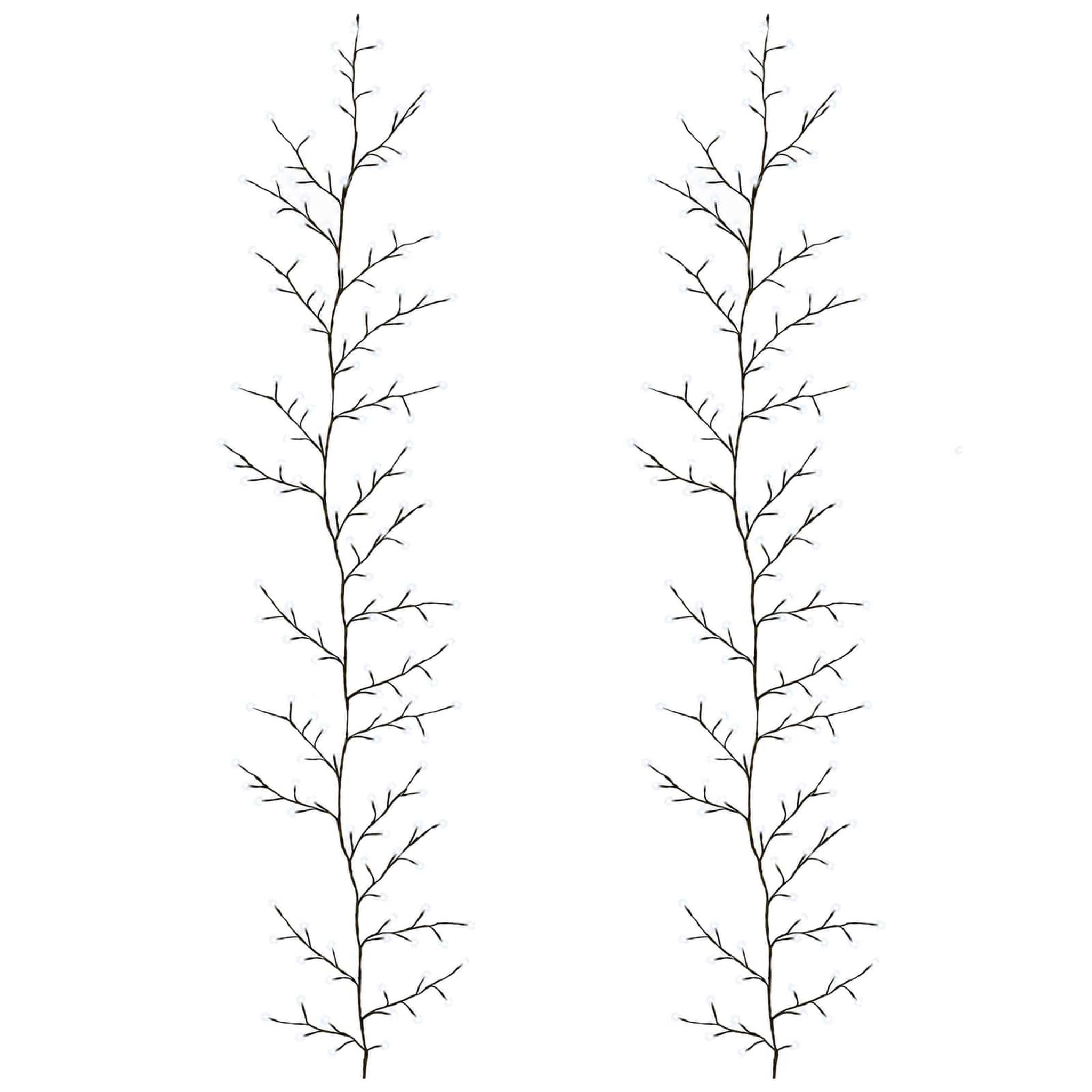VIDAXL Decoration de Noël en liane de saule a LED 2 pc Noir 270 cm