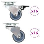 VIDAXL 32 pcs Roulettes pivotantes doubles 50 mm