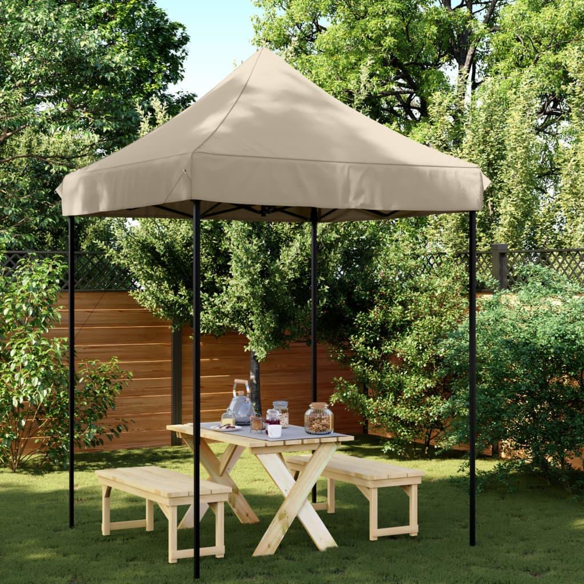 VIDAXL Tente de reception pliable escamotable taupe 200x200x306 cm