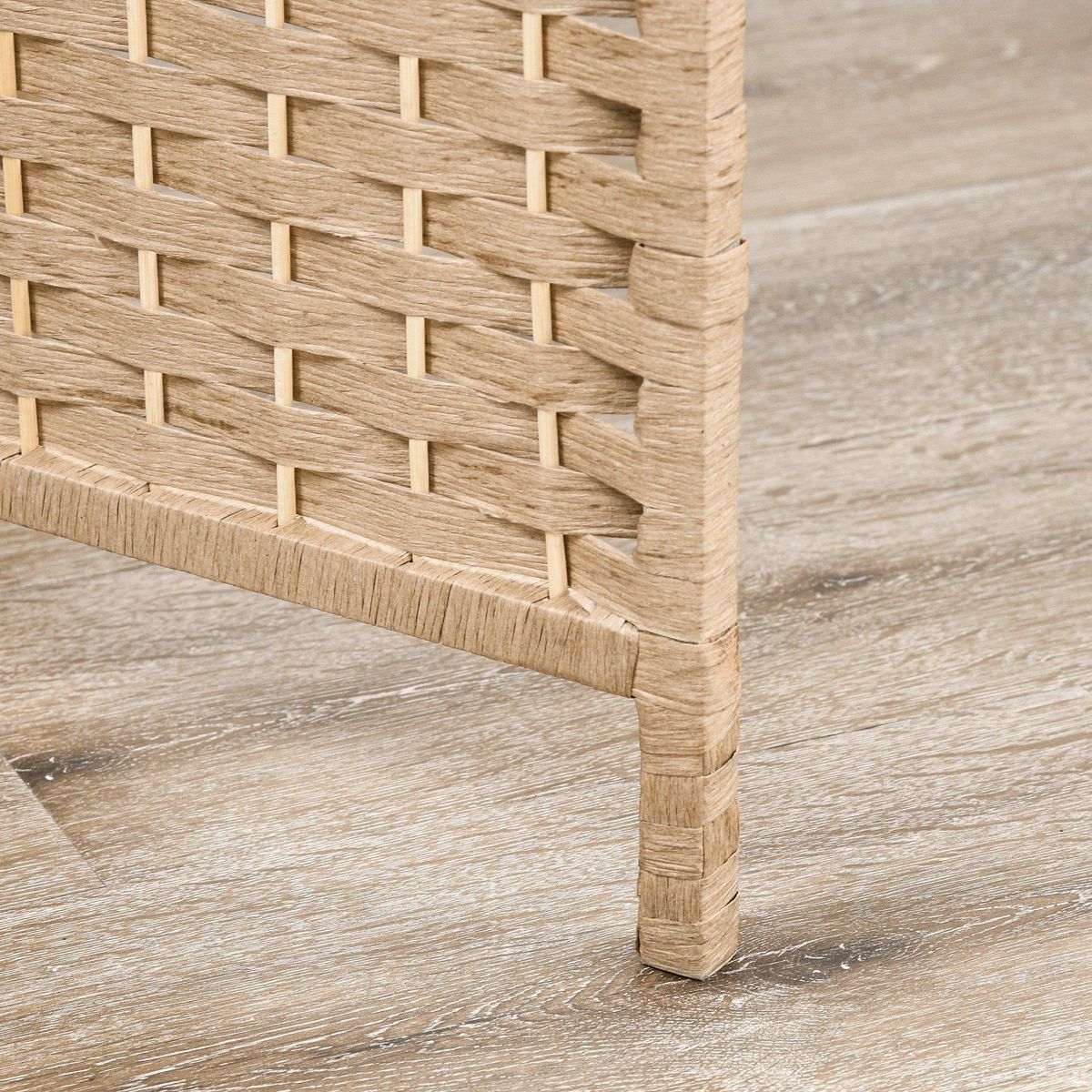 HOMCOM Paravent séparateur de pièce 4 panneaux pliables dim. 160L x 170H cm - 2 étagères - bois fibre papier naturel