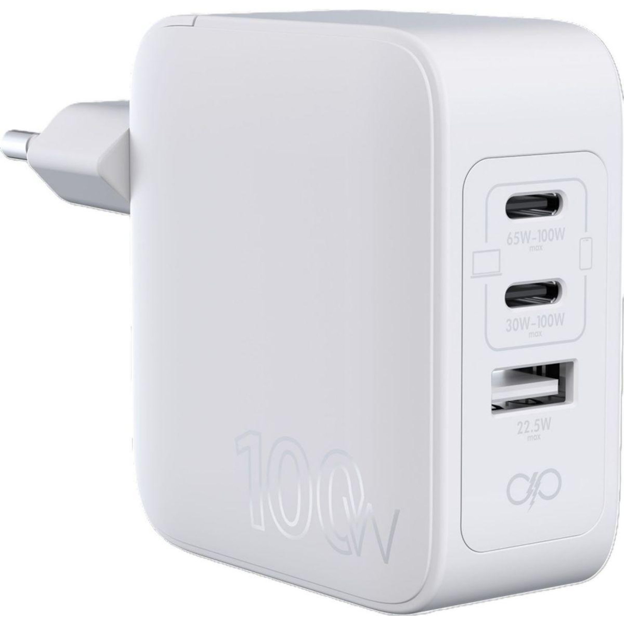 FORCE POWER Chargeur ordinateur portable 100w usb-a + 2 usb-c gan noir