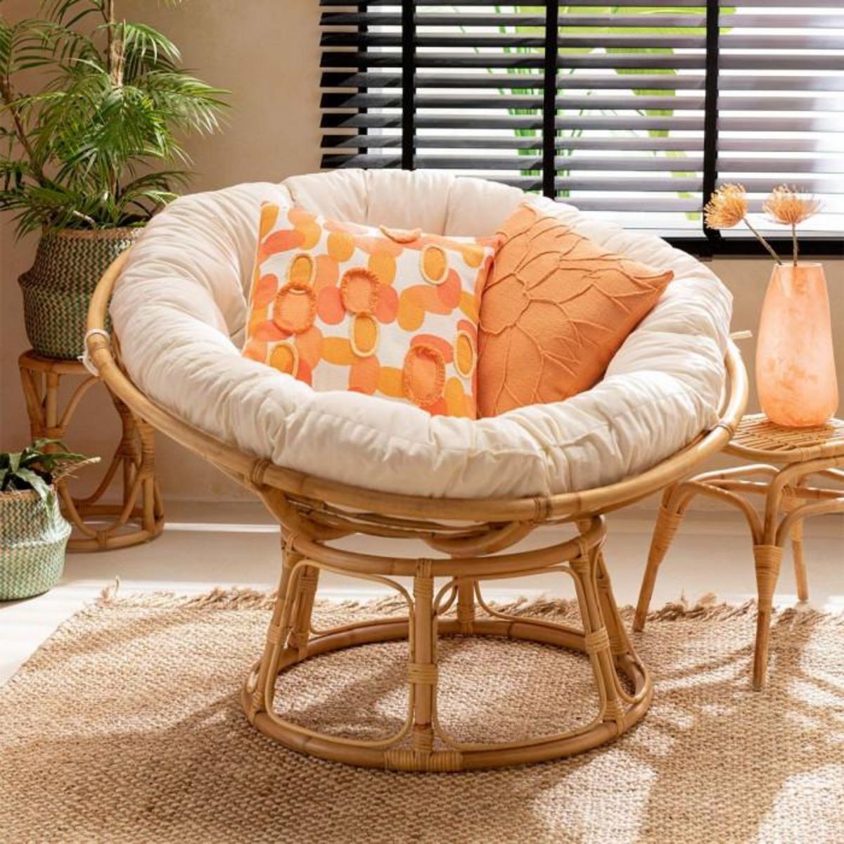 Paris Prix Coussin Déco  Papaya  43x43cm Orange