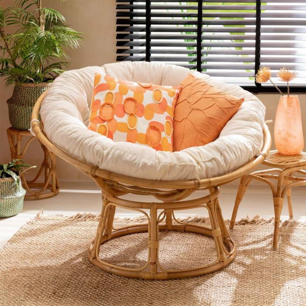 Paris Prix Coussin Déco  Papaya  43x43cm Orange