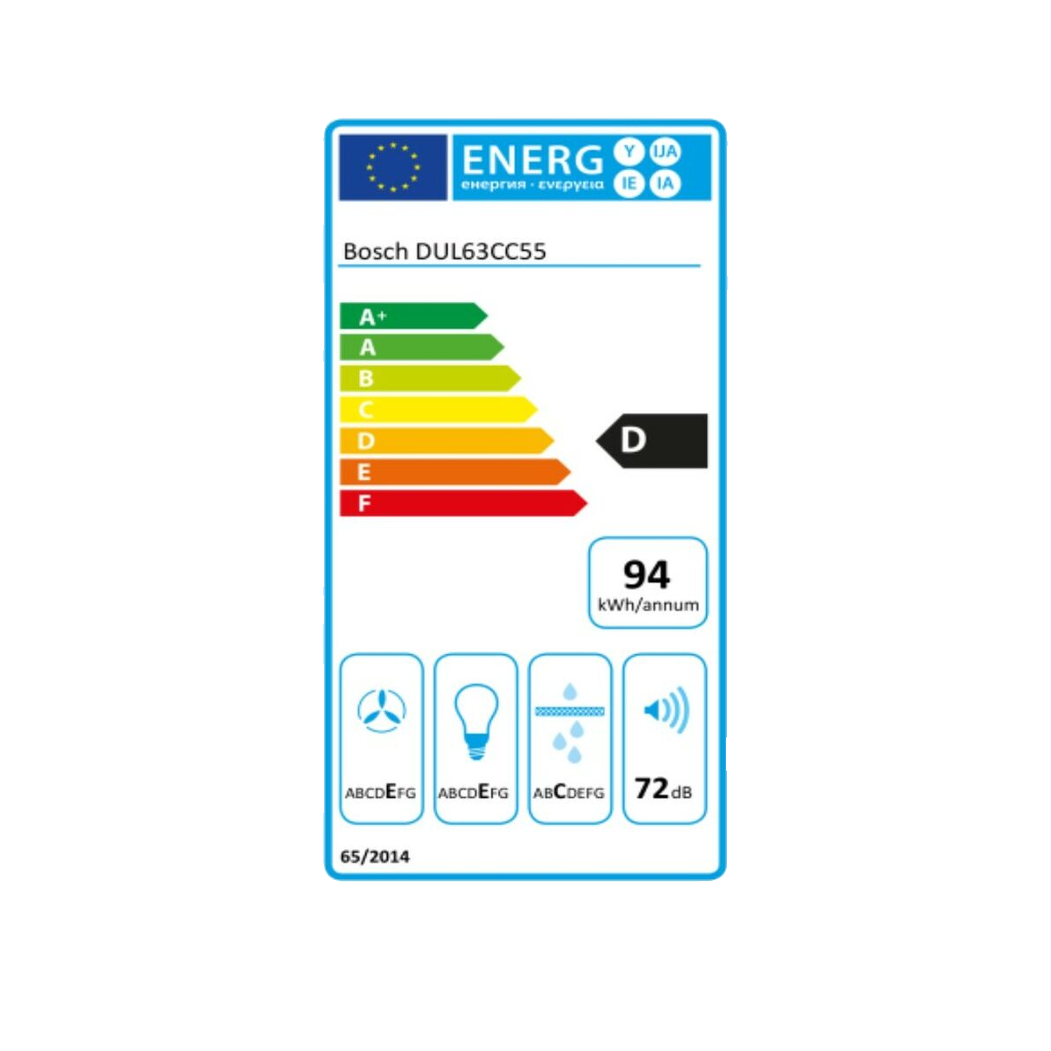 Voir la diapositive 2 : BOSCH hotte de cuisine dul63cc55 350m3/h