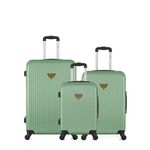 LES P'TITES BOMBES LPB LPB LUGGAGE - LOT DE 3 - Valises grand format, weekend et cabine AGATA. Coloris disponibles : Vert, Bleu, Rose, Beige, Noir