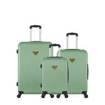 LES P'TITES BOMBES LPB LPB LUGGAGE - LOT DE 3 - Valises grand format, weekend et cabine AGATA. Coloris disponibles : Vert, Beige, Rose, Bleu