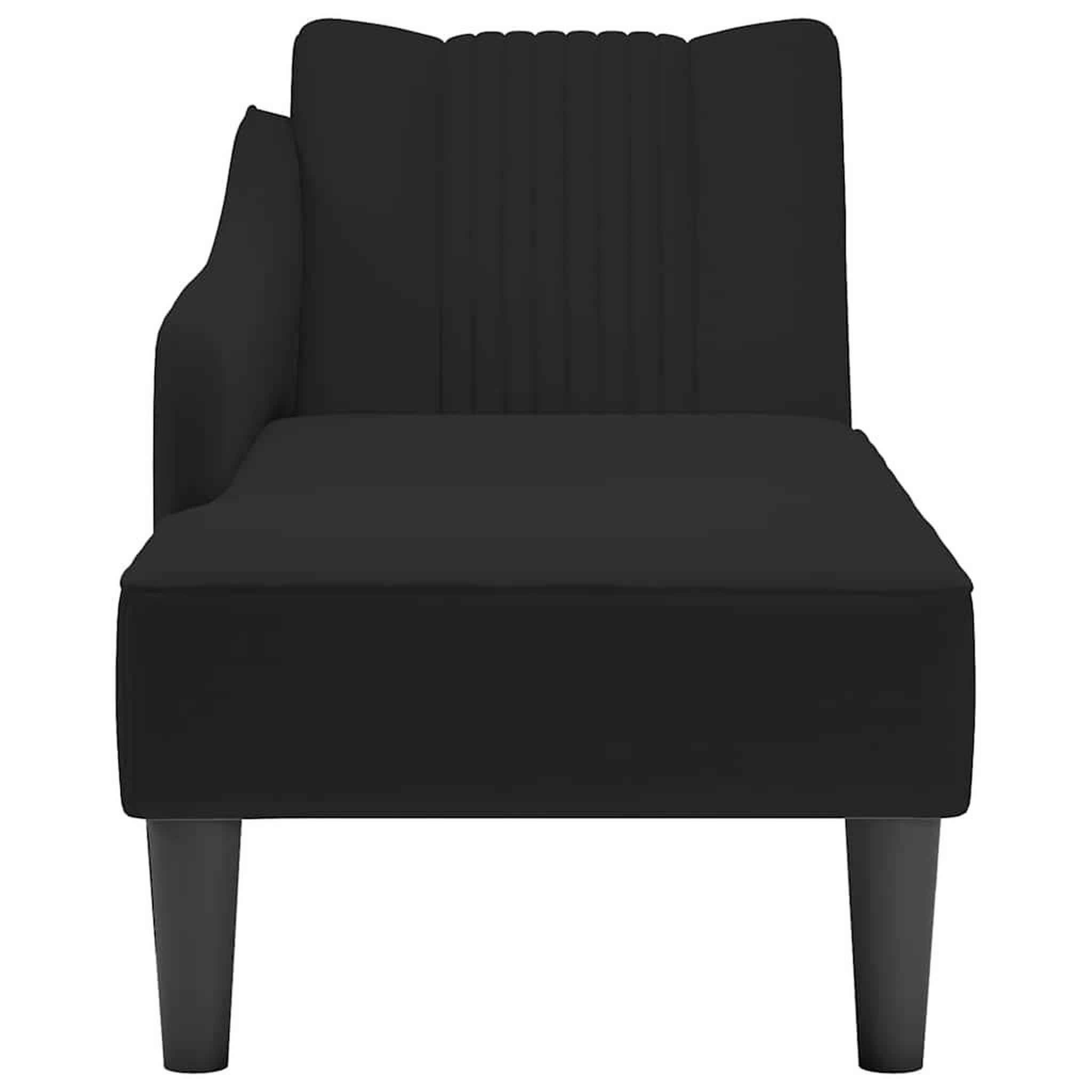Voir la diapositive 4 : VIDAXL Fauteuil long avec accoudoir droit noir velours
