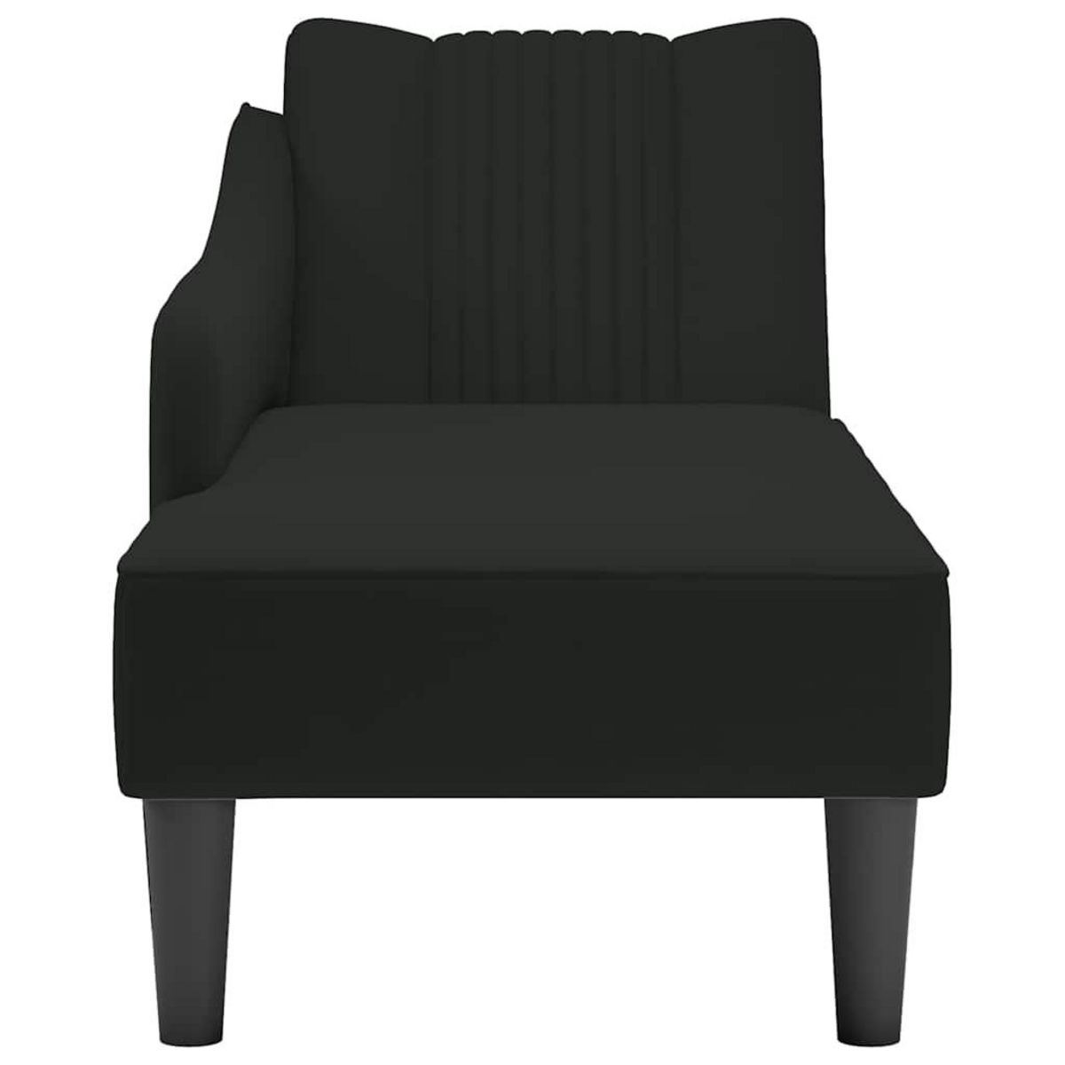 VIDAXL Fauteuil long avec accoudoir droit noir velours