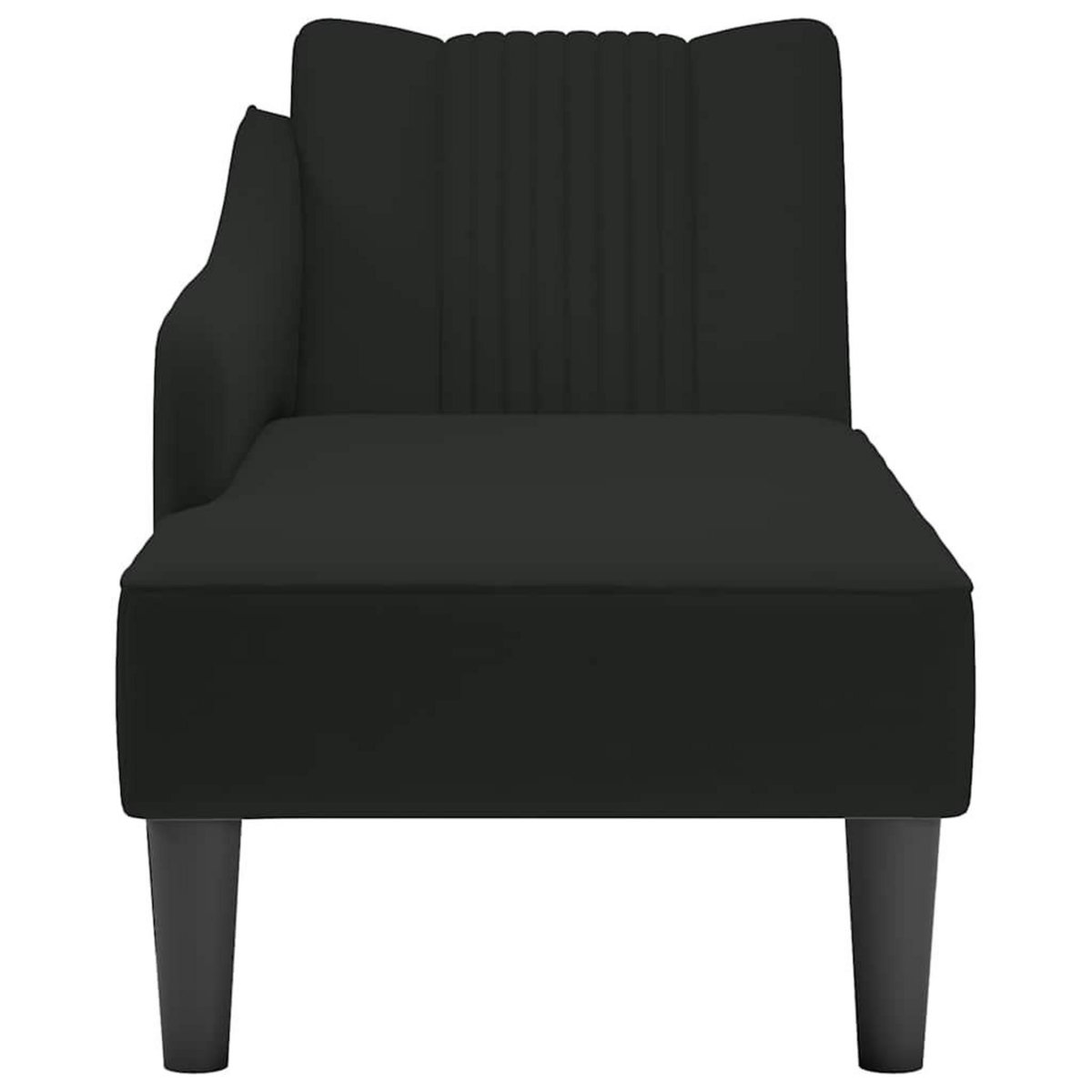 VIDAXL Fauteuil long avec accoudoir droit noir velours