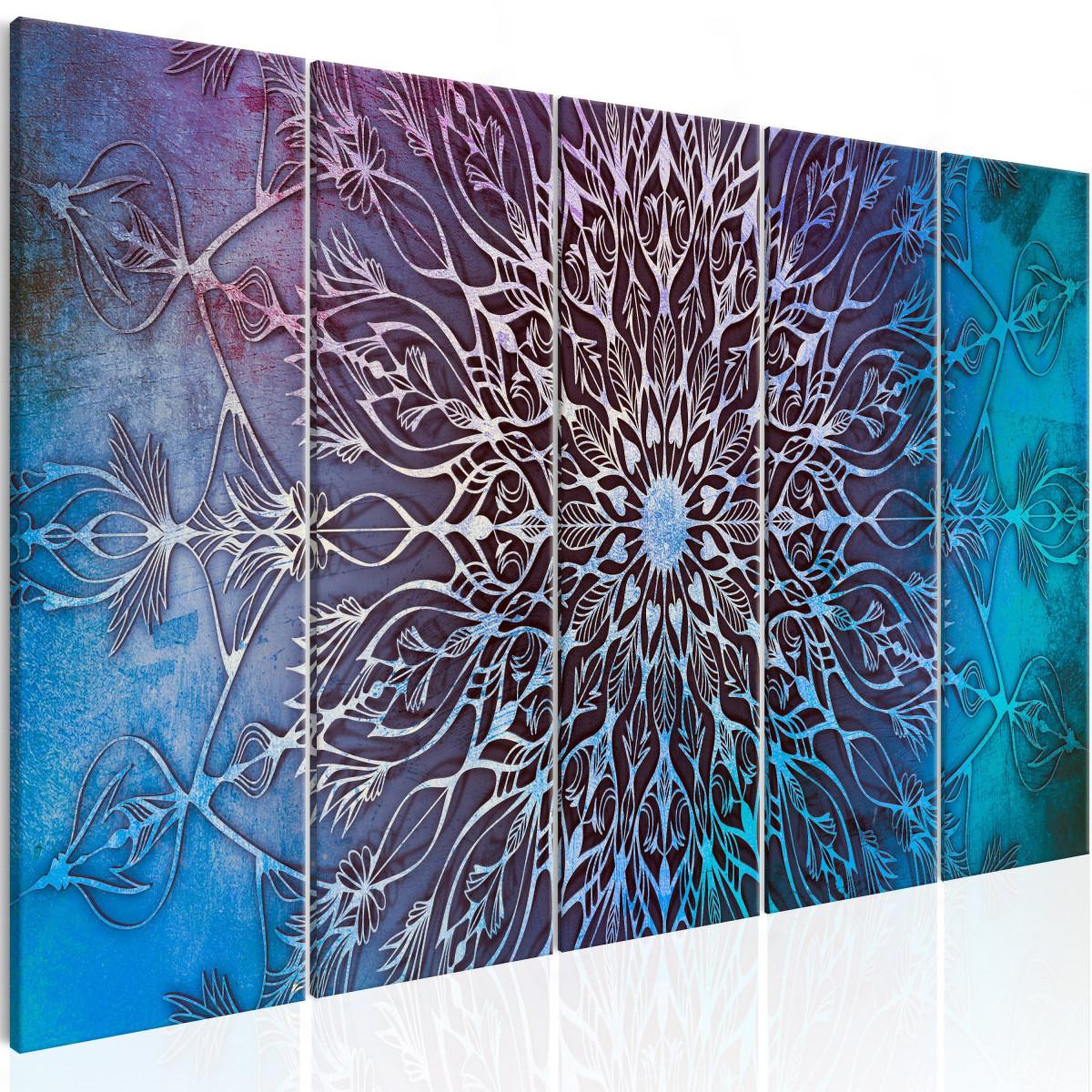 Paris Prix Tableau imprimé 5 panneaux  center narrow blue. Coloris disponibles : Multicolore