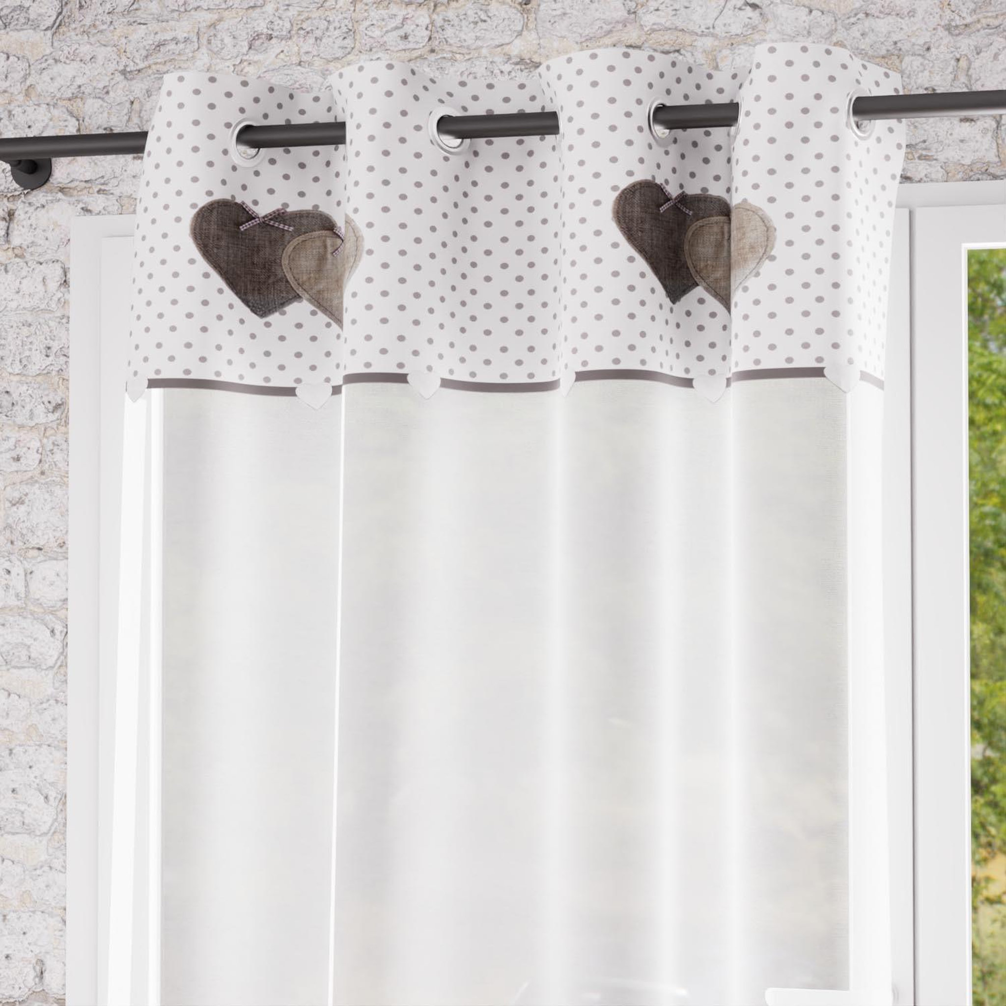 Voir la diapositive 1 : SOLEIL D'OCRE Voile à oeillets pur coton 135x250 cm LOVE, par Soleil d'Ocre