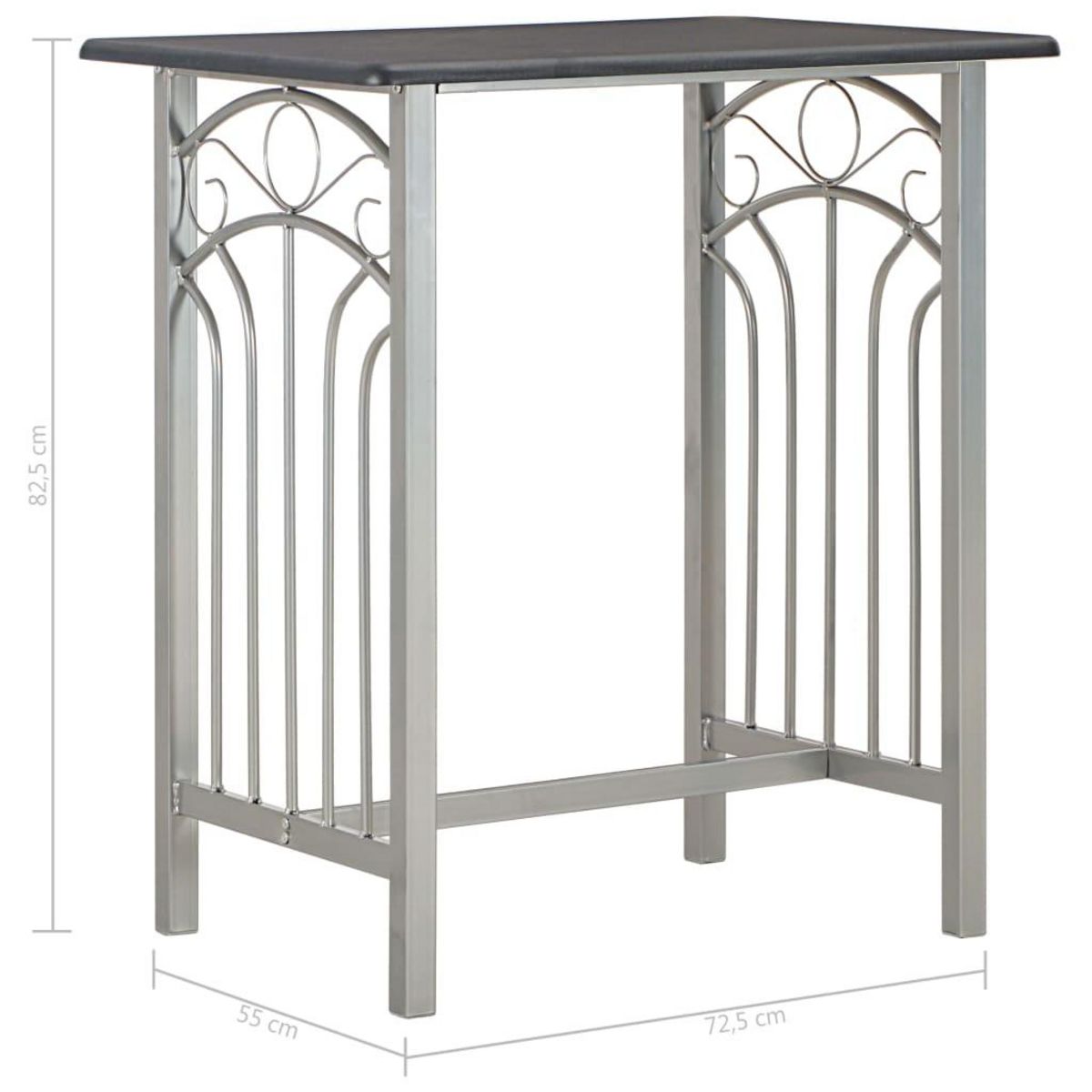 VIDAXL Ensemble de bar 3 pcs Bois et acier Noir