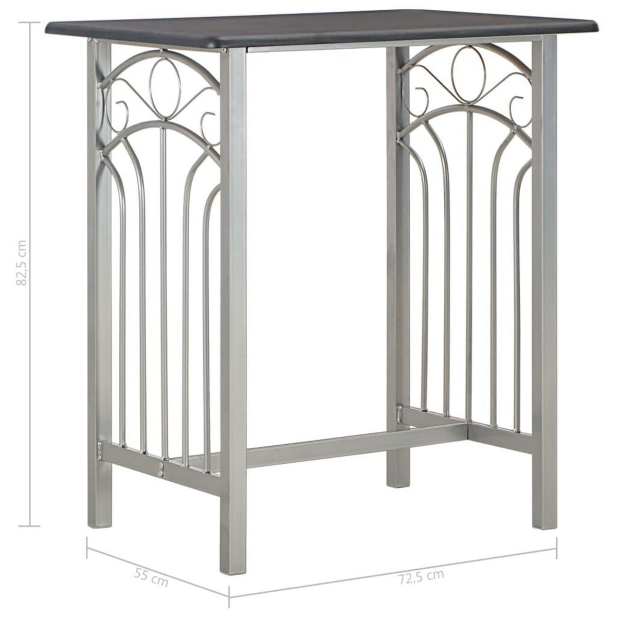 VIDAXL Ensemble de bar 3 pcs Bois et acier Noir