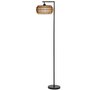 Voir la diapositive 1 : HOMCOM Lampadaire sur pied style bohème H.170cm métal noir abat-jour cloche tissu tressé
