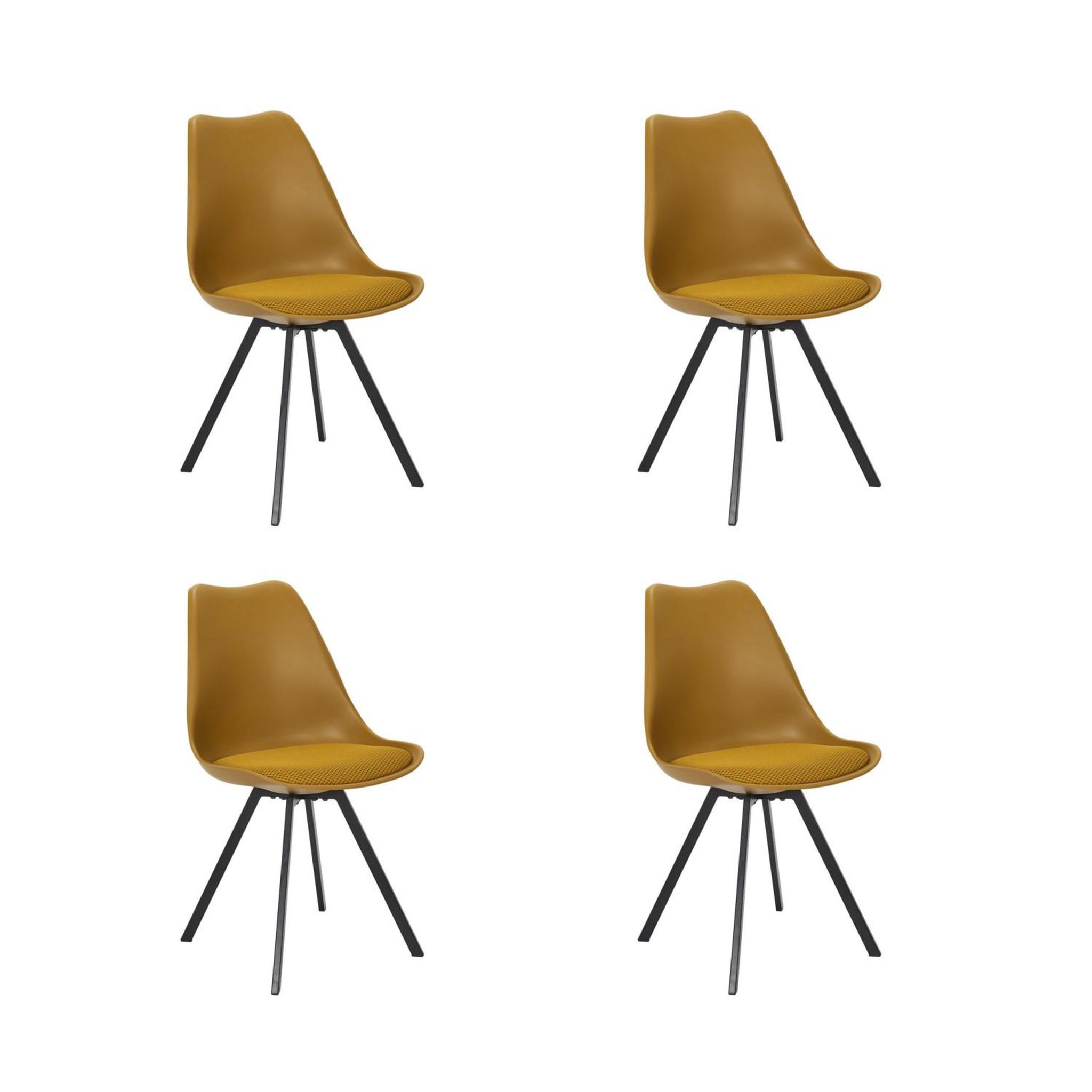 Voir la diapositive 1 : TOILINUX Lot de 4 chaises avec coussin ATOME