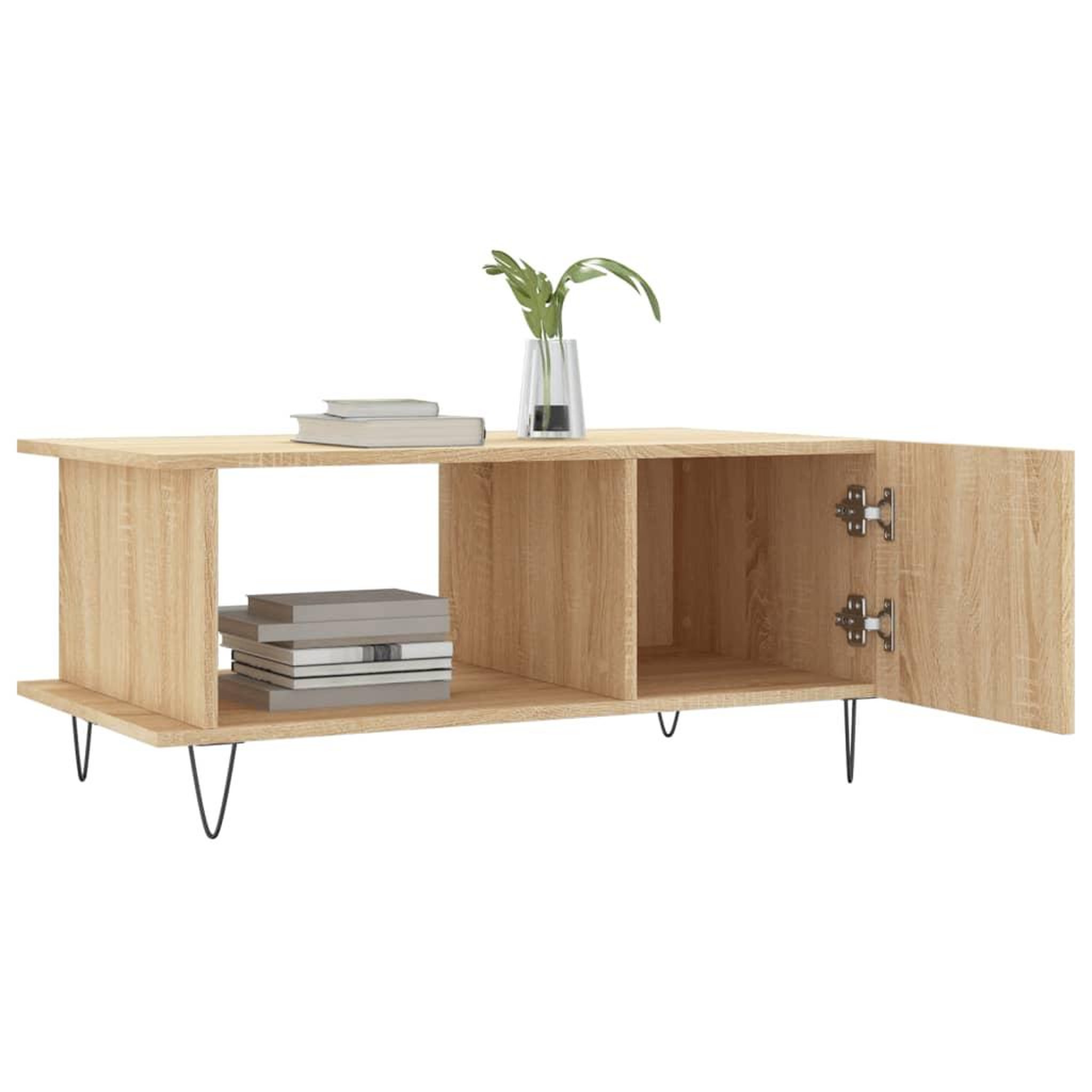 Voir la diapositive 4 : VIDAXL Table basse chene sonoma 90x50x40 cm bois d'ingenierie