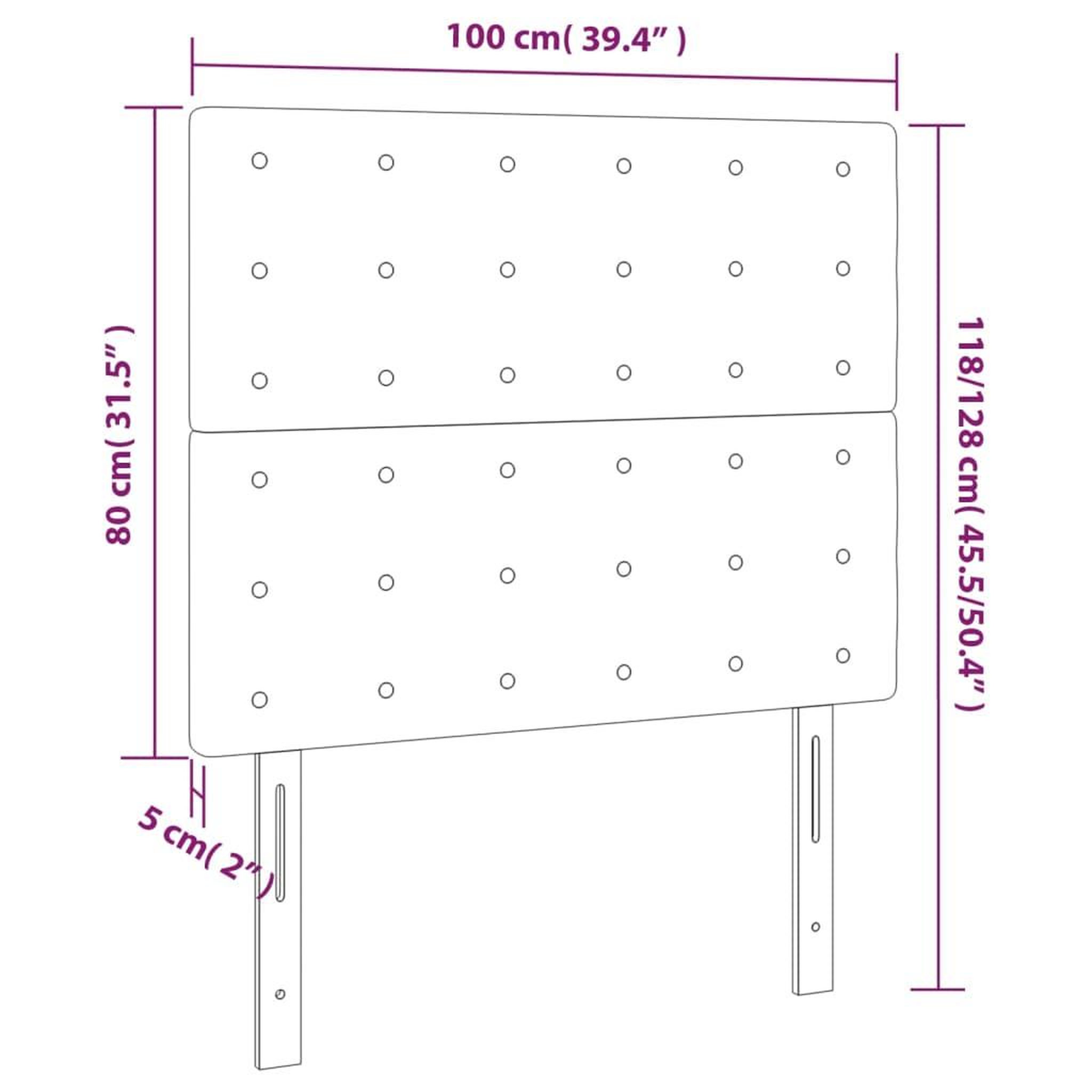 Voir la diapositive 6 : VIDAXL Tete de lit a LED Noir 100x5x118/128 cm Similicuir