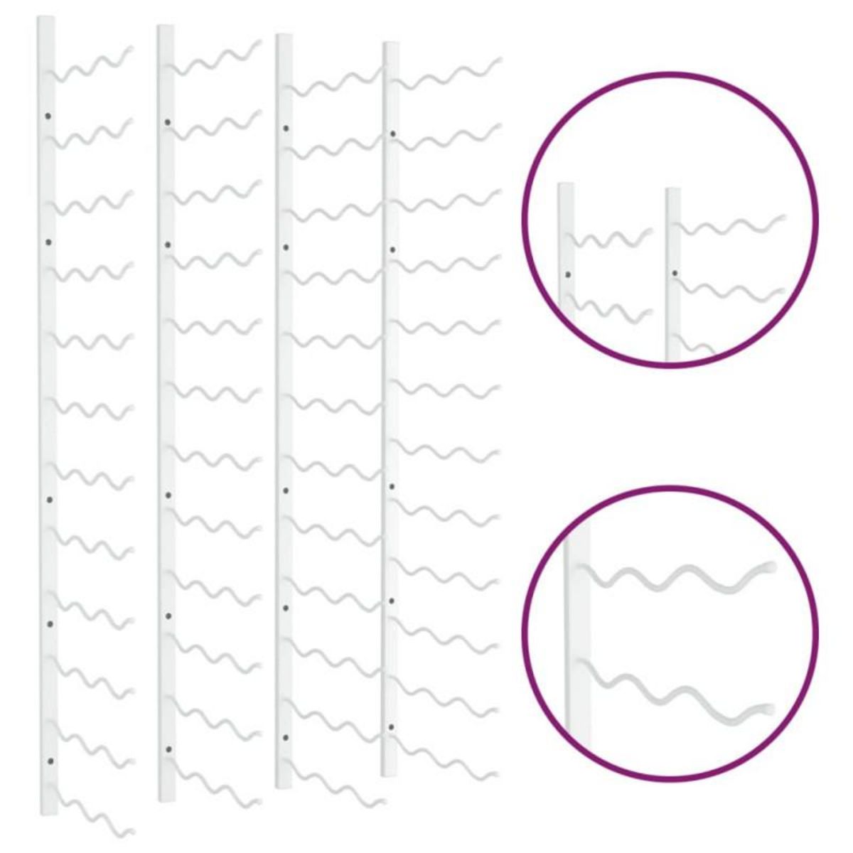 VIDAXL Casier à vin mural pour 36 bouteilles 2 pcs Blanc Fer