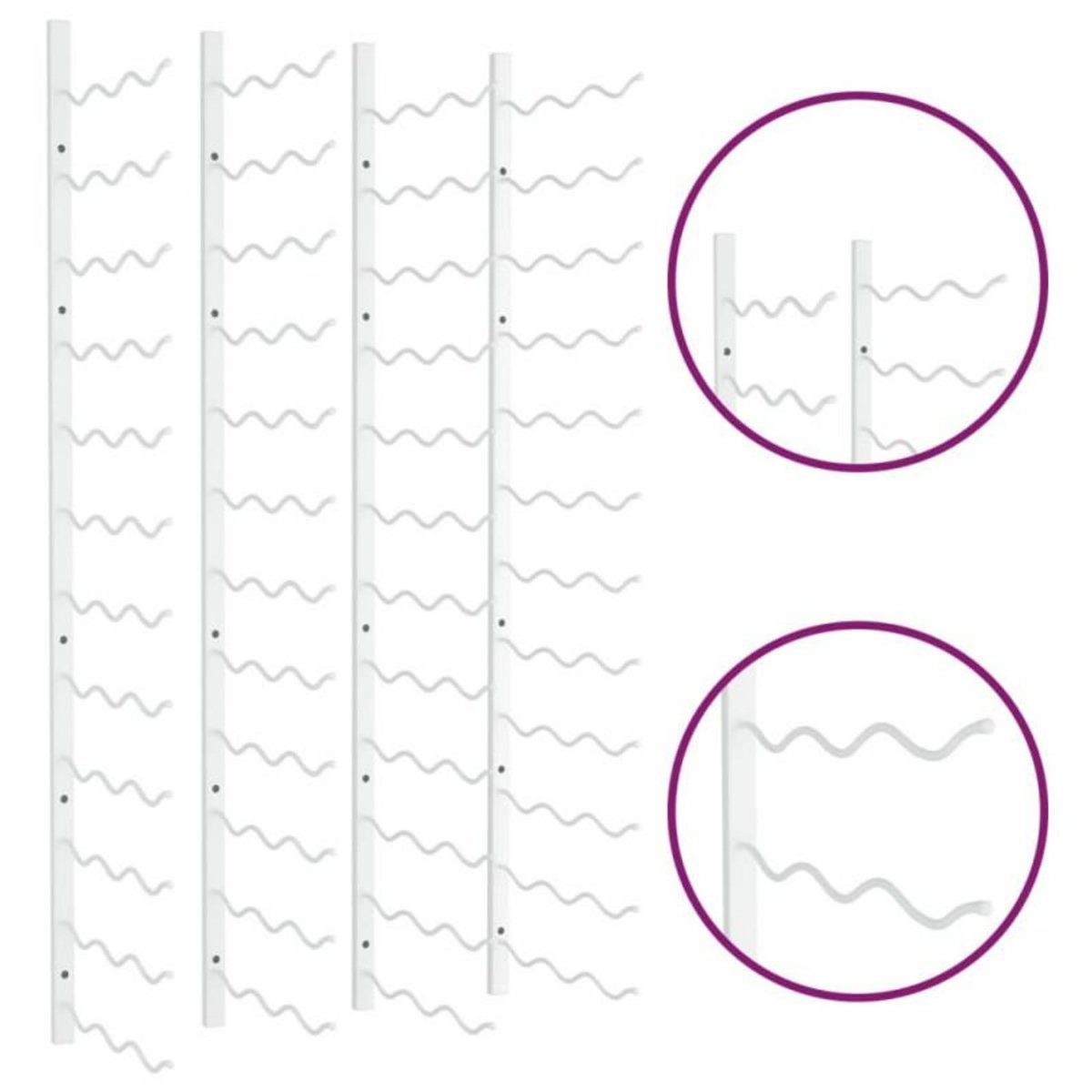 VIDAXL Casier à vin mural pour 36 bouteilles 2 pcs Blanc Fer