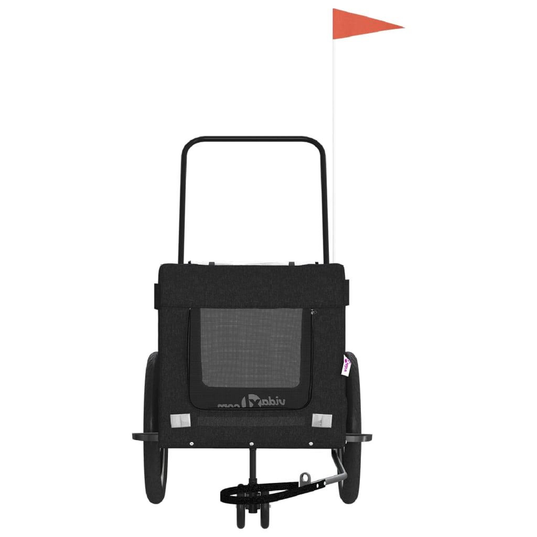 Voir la diapositive 5 : VIDAXL Remorque de velo pour animaux de compagnie noir