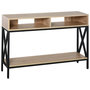 Voir la diapositive 1 : HOMCOM Table Console Table d'Entrée Industriel Multi-rangements 120 x 23,5 x 75 cm Bois Chêne