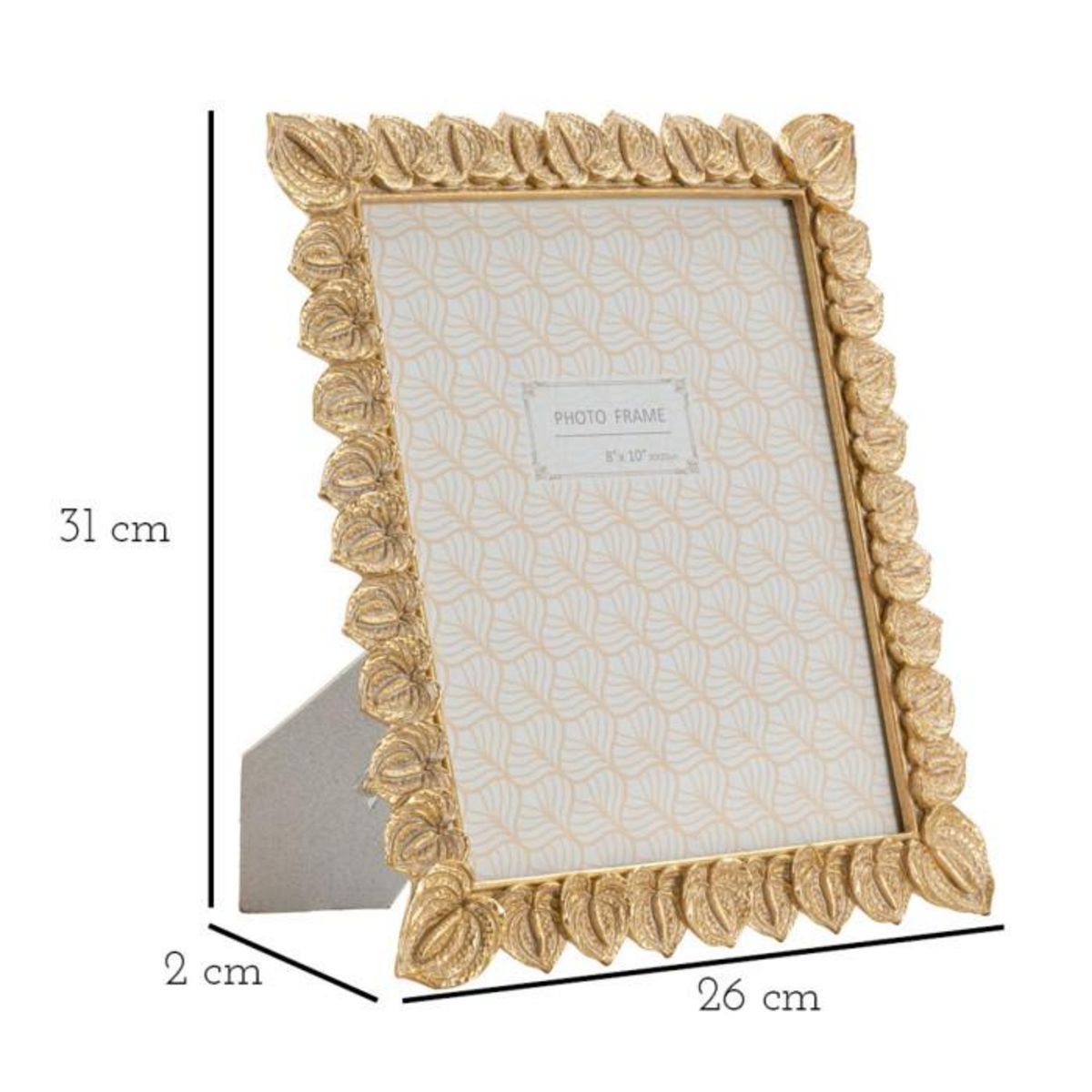 Paris Prix Cadre Photo Déco Pétales de Fleurs  Anthurium  20x25cm Or