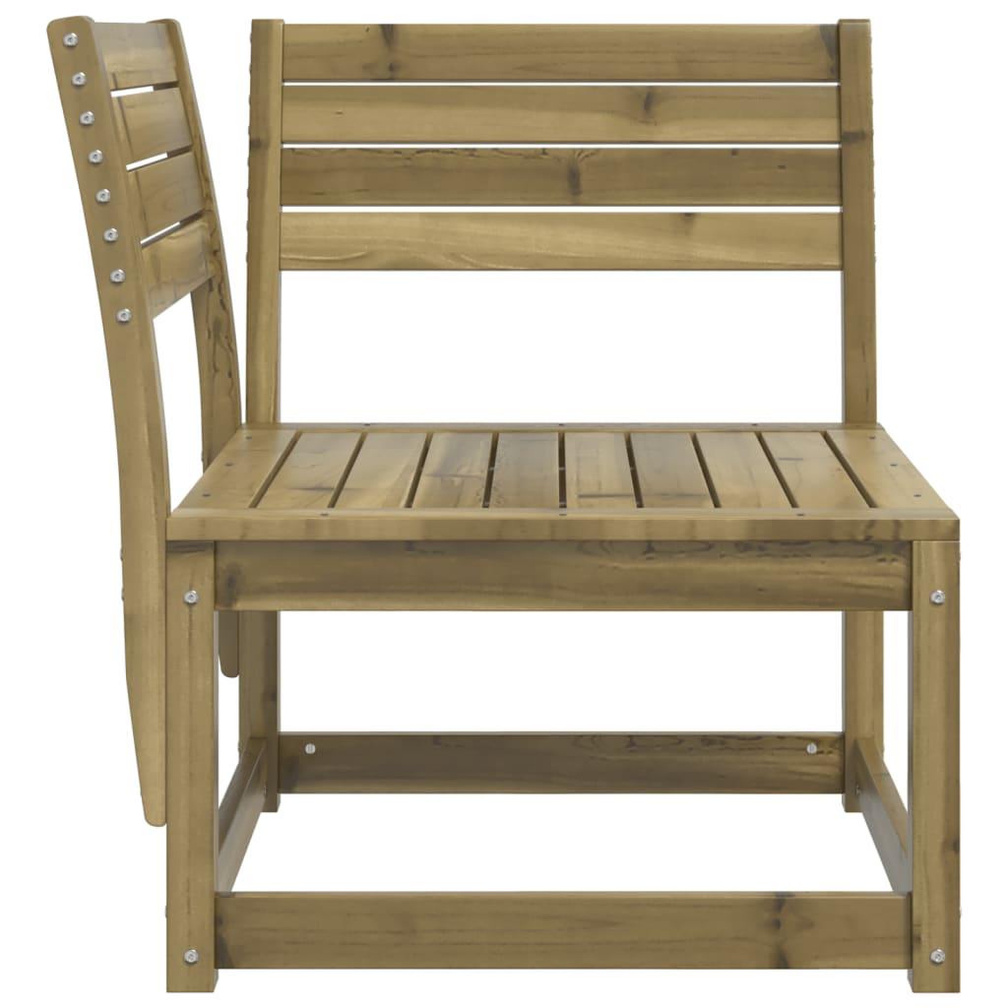 Voir la diapositive 5 : VIDAXL Canape d'angle de jardin a73x73x78 cm bois de pin impregne