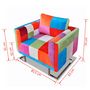 Voir la diapositive 6 : VIDAXL Fauteuil cube avec design de patchwork Chrome Tissu