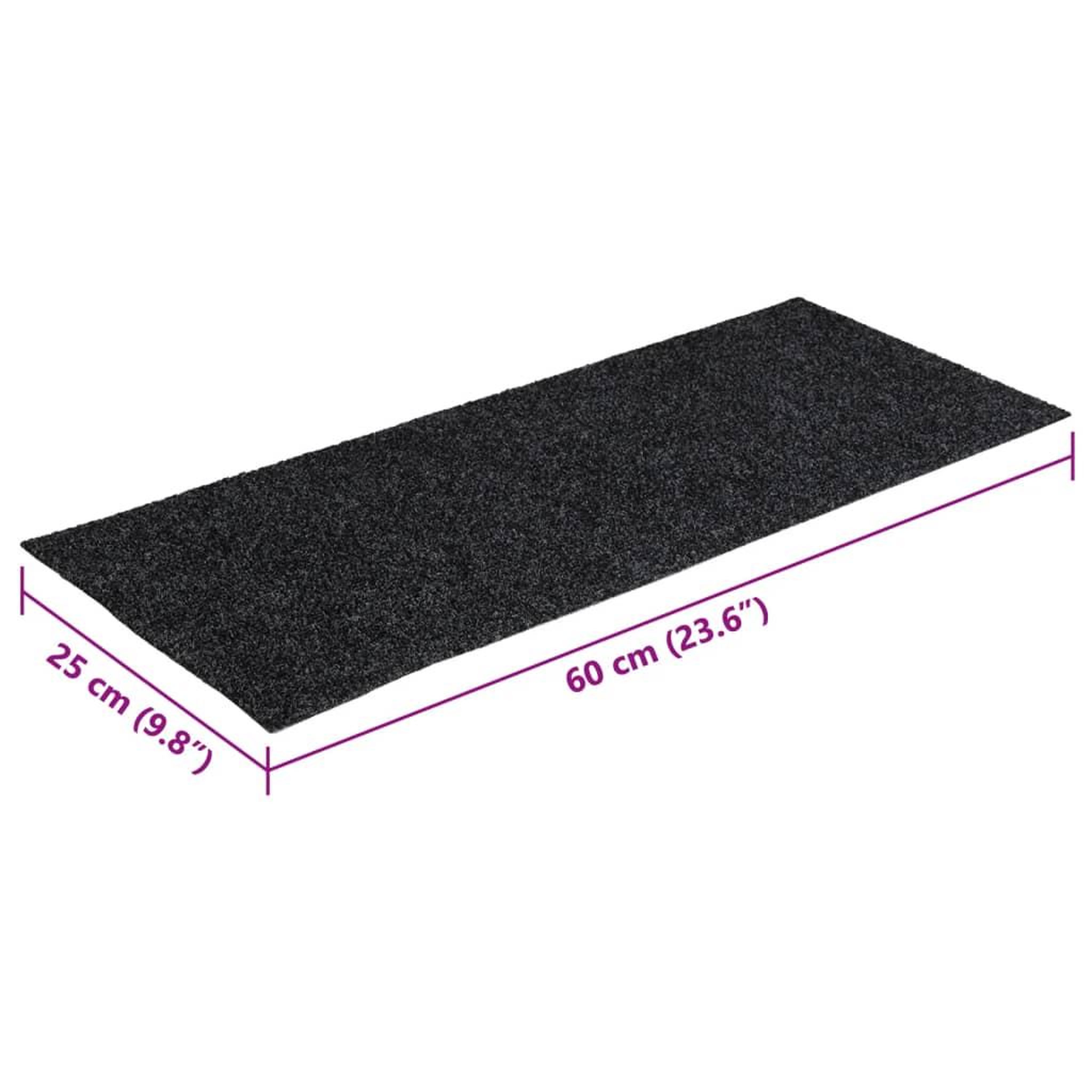 Voir la diapositive 6 : VIDAXL Tapis d'escalier autocollants Rectangulaire 15 pcs 60x25cm Gris