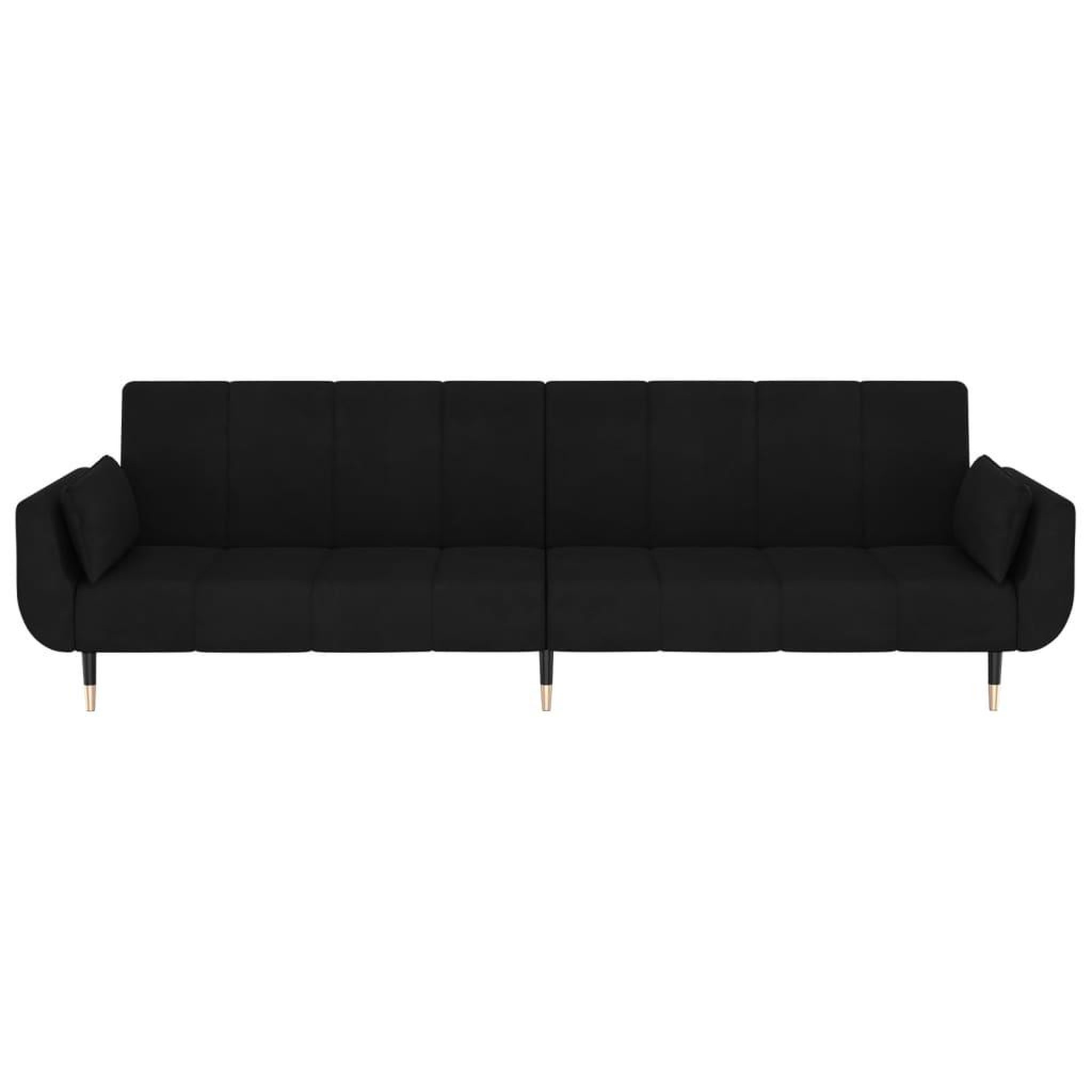 Voir la diapositive 5 : VIDAXL Canape-lit a 2 places avec deux oreillers Noir Velours