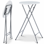 Voir la diapositive 3 : ID MARKET Lot de 4 tables hautes pliantes 105 CM et 4 housses blanches