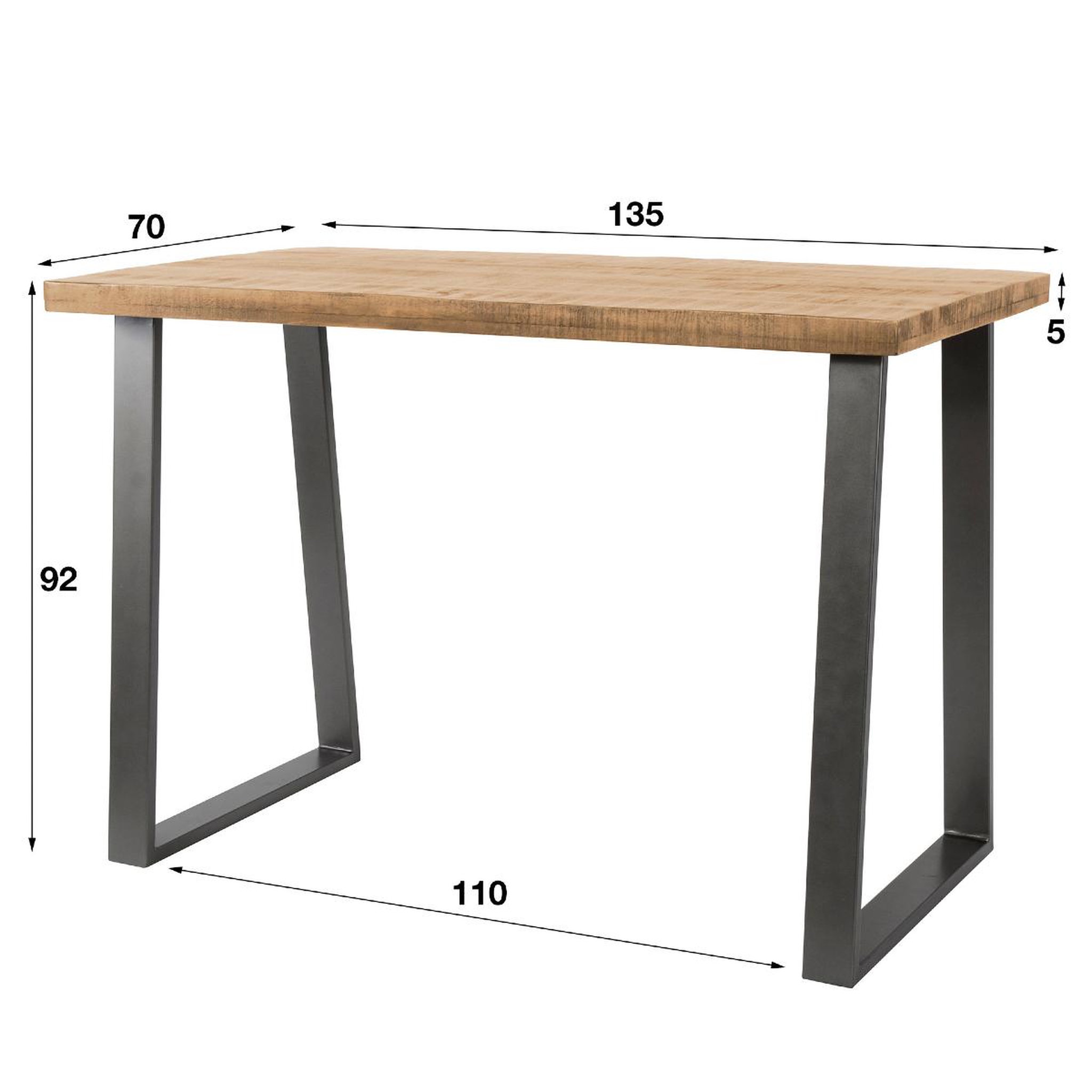Voir la diapositive 5 : JLC KREATION Table de bar haute en bois massif trio
