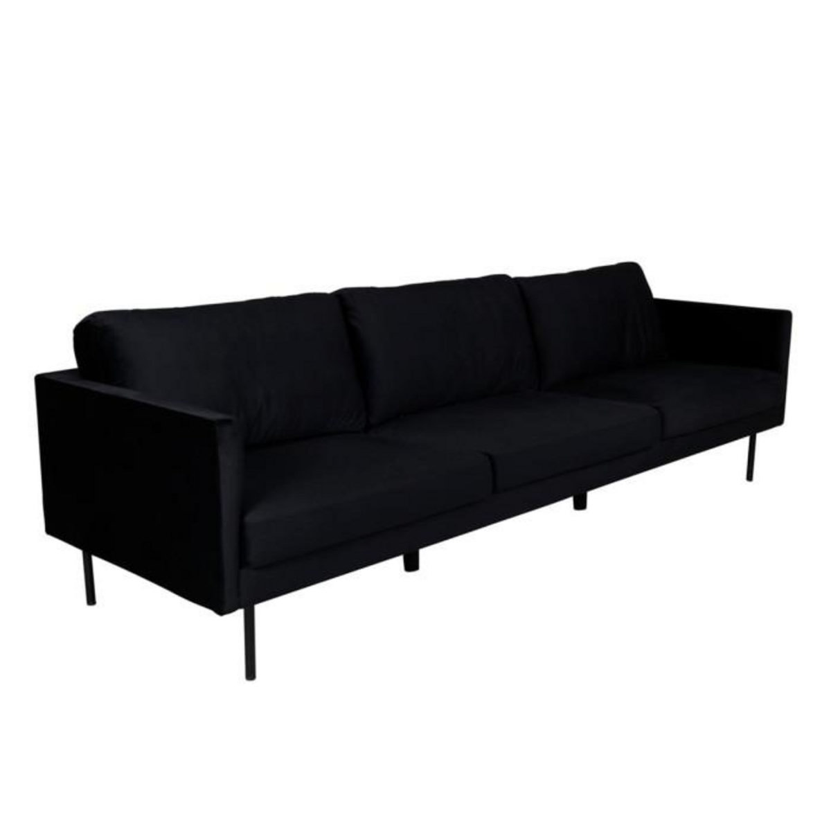 Paris Prix Canapé 3 Places en Velours  Zoom  260cm Noir