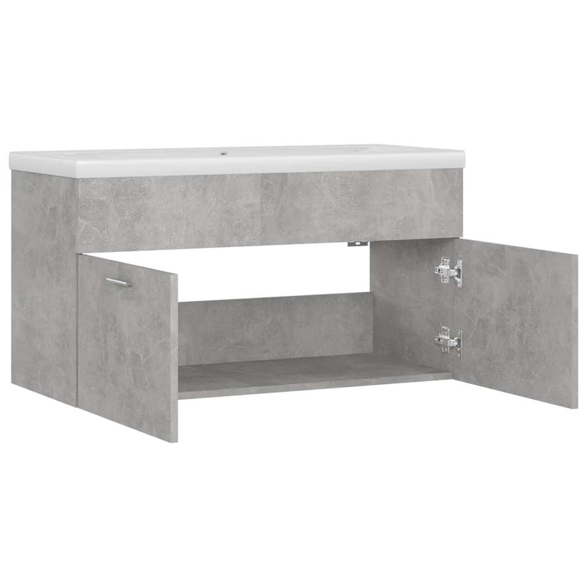 Voir la diapositive 5 : VIDAXL Armoire d'evier et lavabo integre Gris beton Bois d'ingenierie