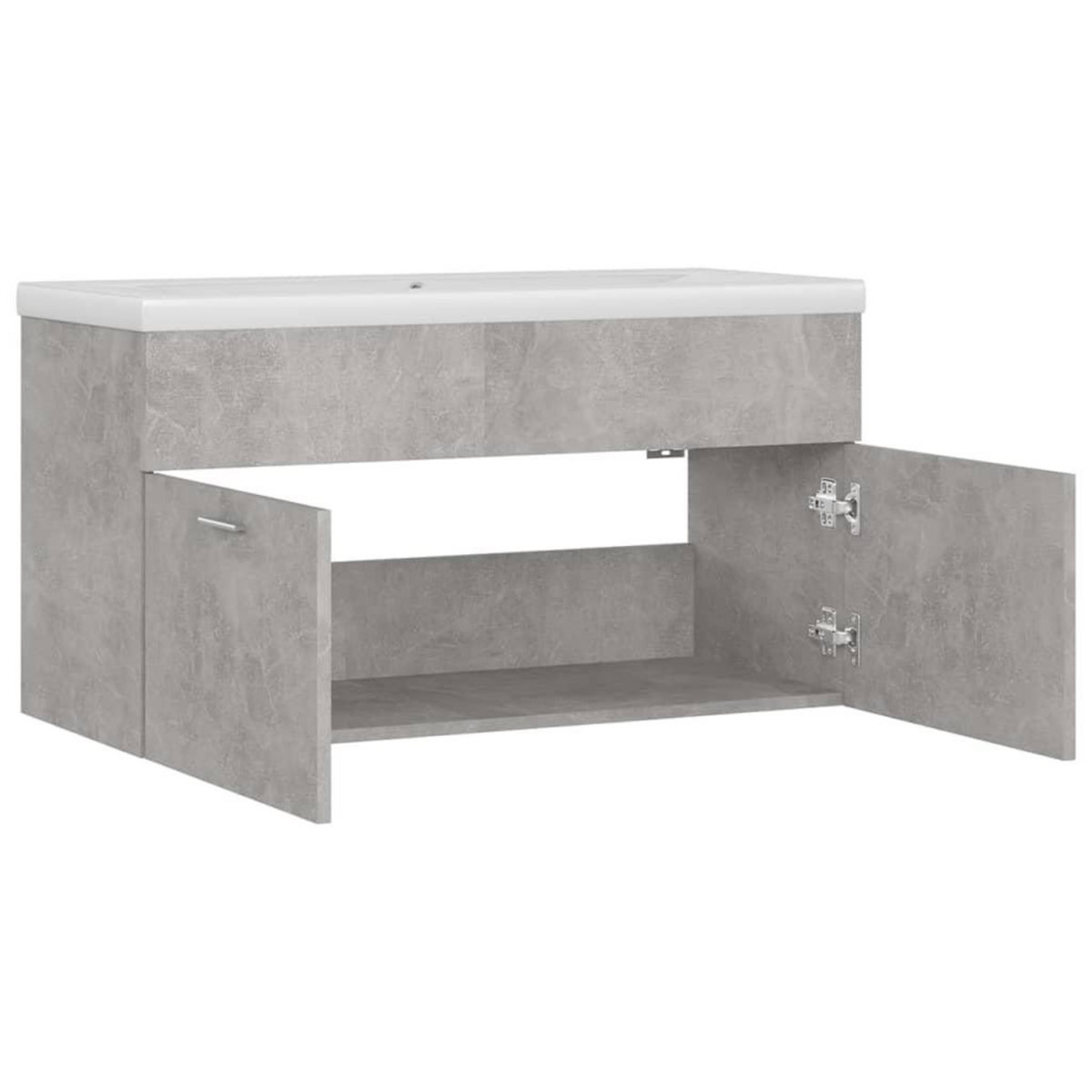 VIDAXL Armoire d'evier et lavabo integre Gris beton Bois d'ingenierie