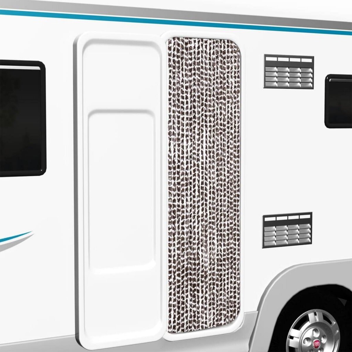 VIDAXL Moustiquaire Marron et blanc 56x185 cm Chenille