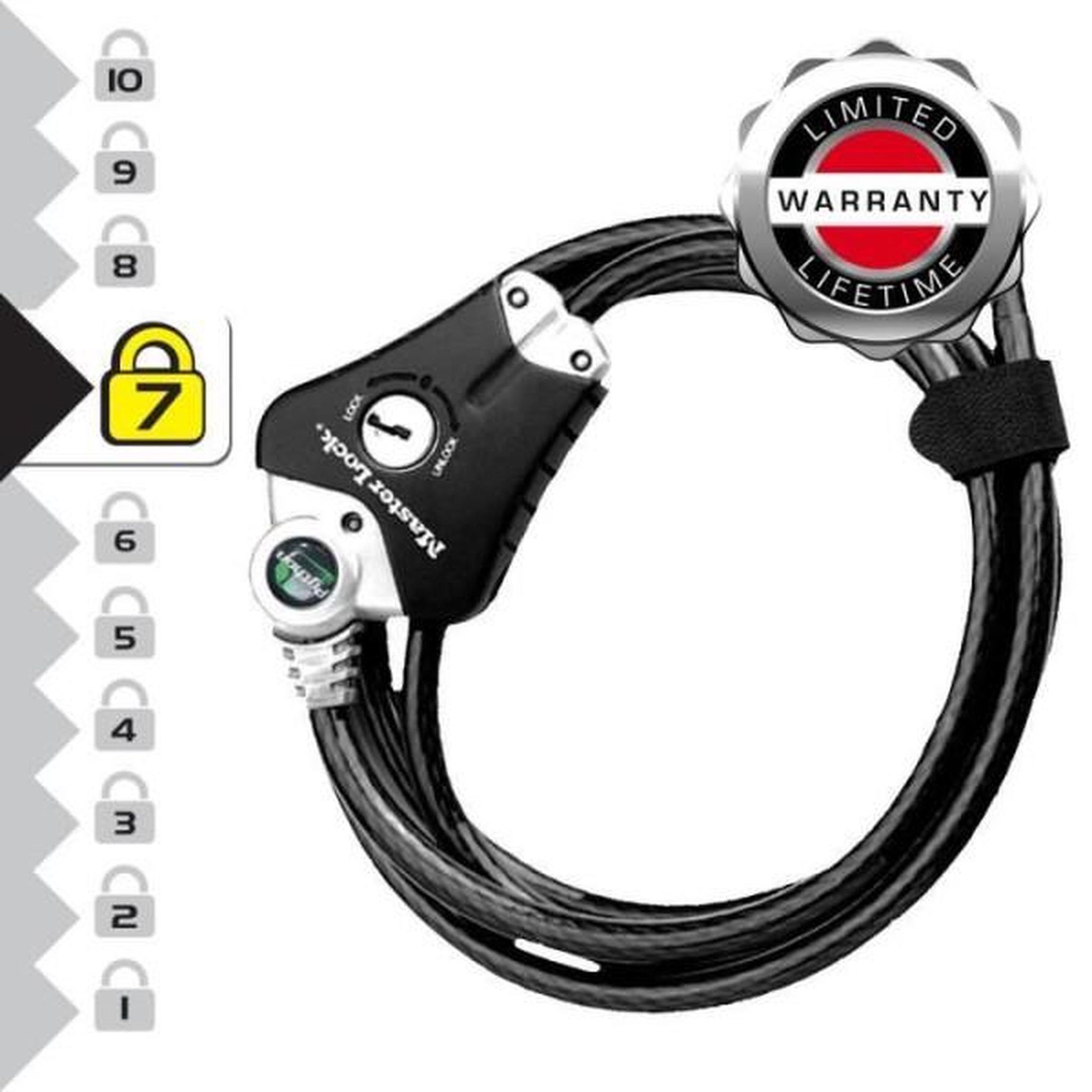 Voir la diapositive 5 : Master lock MASTER LOCK Câble antivol breveté ajustable de 30 cm a 1,8 m