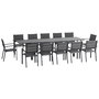 Voir la diapositive 1 : OUTSUNNY Ensemble de jardin 12 personnes chaises empilables table extensible 200/300L cm alu. textilène gris