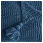 ACTUEL Plaid tricot uni en polyester finition pompons 400g/m² WINTER 