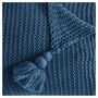 Voir la diapositive 3 : ACTUEL Plaid tricot uni en polyester finition pompons 400g/m² WINTER 