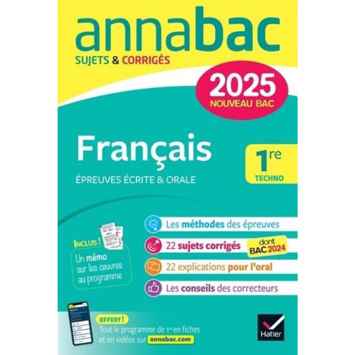 FRANCAIS 1RE TECHNO. SUJETS & CORRIGES, EDITION 2025, Bernard Hélène