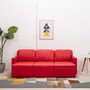 Voir la diapositive 3 : VIDAXL Canape-lit modulaire 3 places Rouge Similicuir