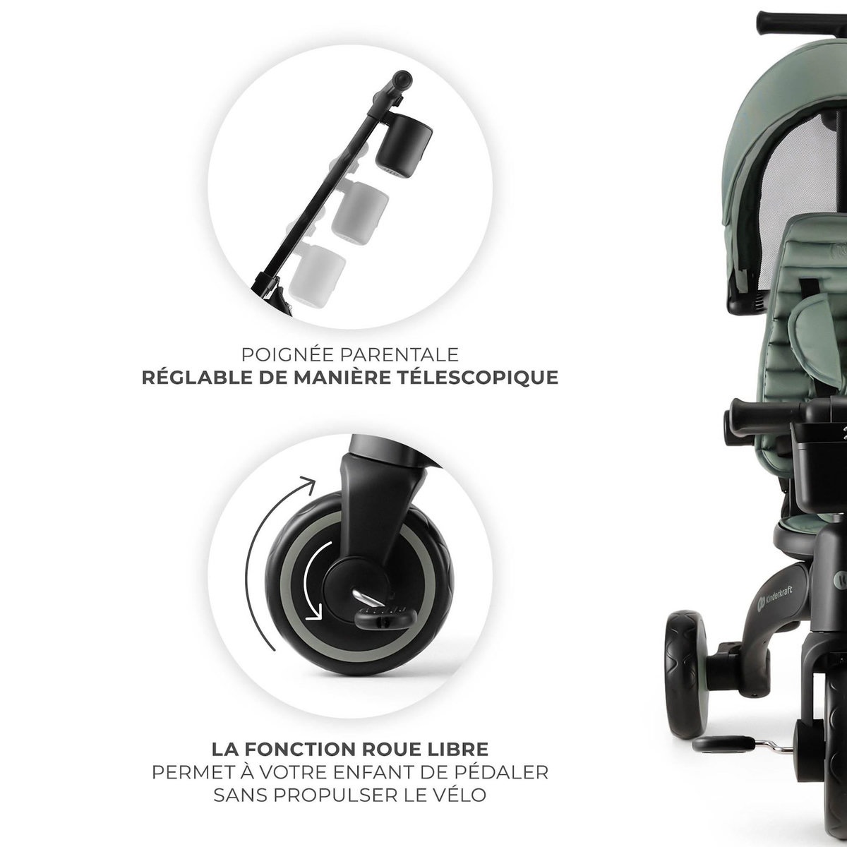 KINDERKRAFT Tricycle jazz 2 pratique et confortable