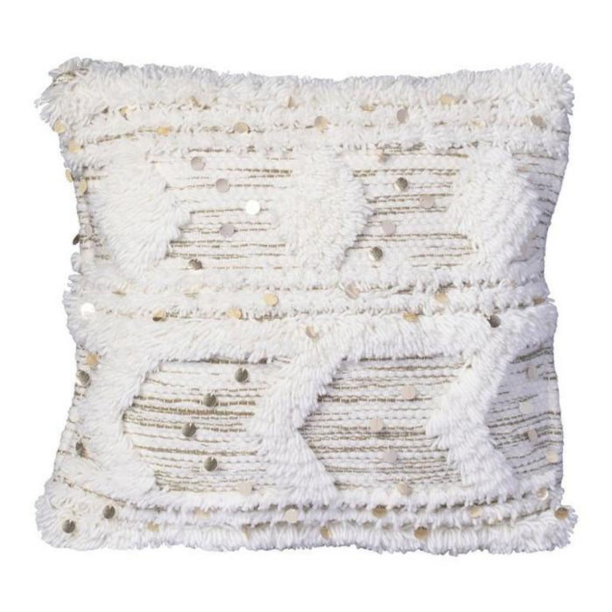 Paris Prix Coussin Tissé à la Main  Bohist  45x45cm Crème & Kaki