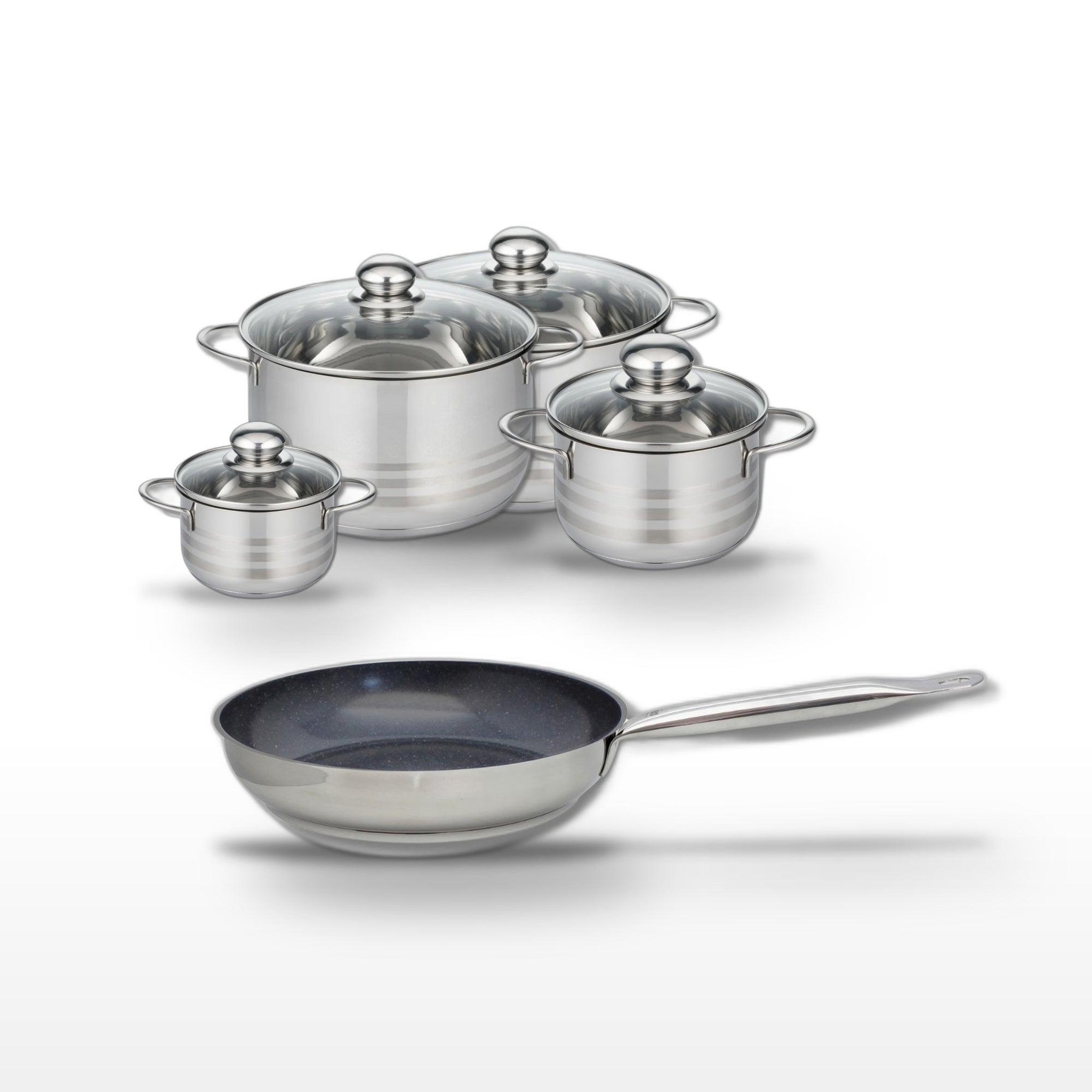 ELO Lot poêle céramique 28 cm et 4 faitouts elo profi therm platinum