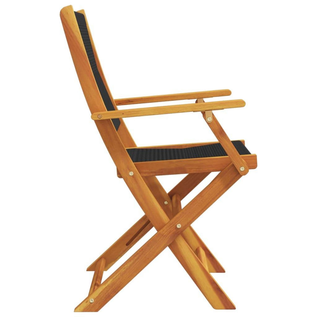 VIDAXL Chaises de jardin pliantes lot de 4 noir bois d'acacia massif