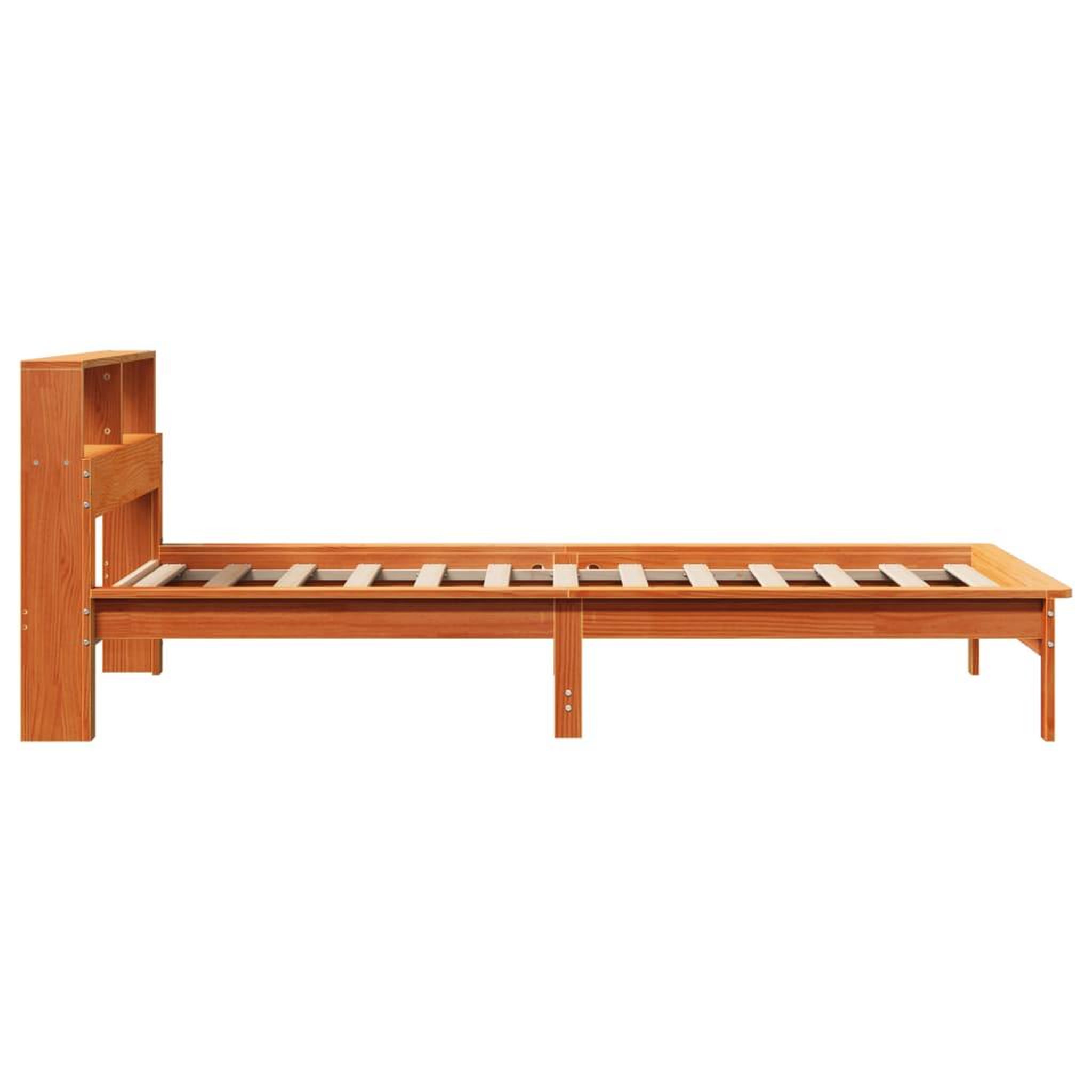 Voir la diapositive 5 : VIDAXL Lit bibliotheque sans matelas cire marron 90x200 cm pin massif