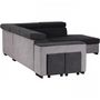 Voir la diapositive 6 : MARKET24 Canapé d'angle droit convertible + coffre 5 places - Tissu gris - L 271 x P 220 x H 77 cm - ARMSTRONG - Fabriqué en Ukraine