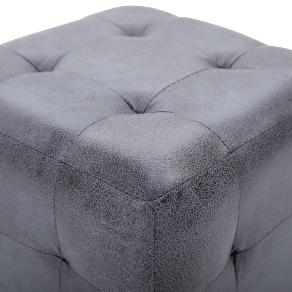 VIDAXL 2 pcs Poufs Gris 30 x 30 x 30 cm Similicuir daim