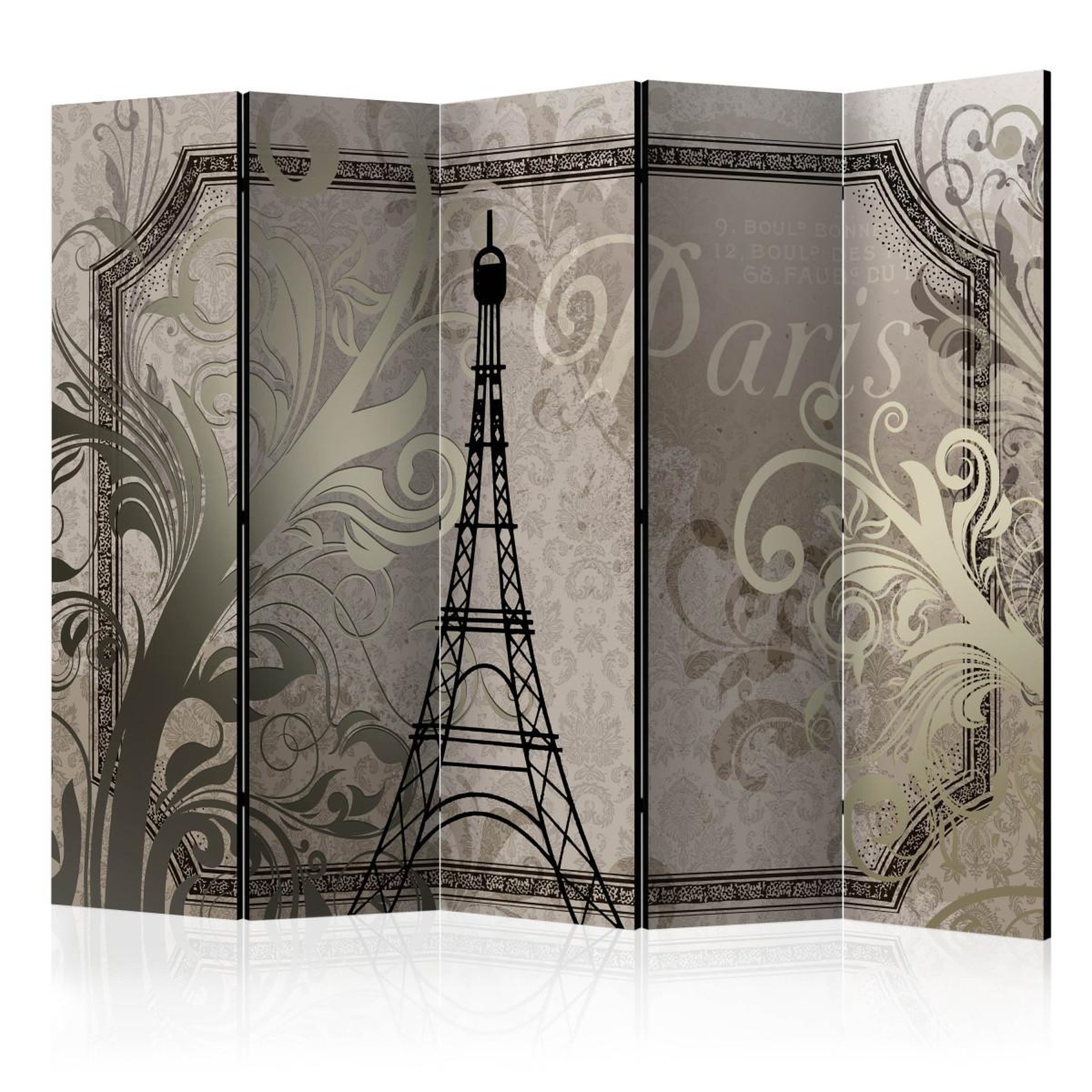 Voir la diapositive 1 : Paris Prix Paravent 5 volets  vintage paris gold  172x225cm